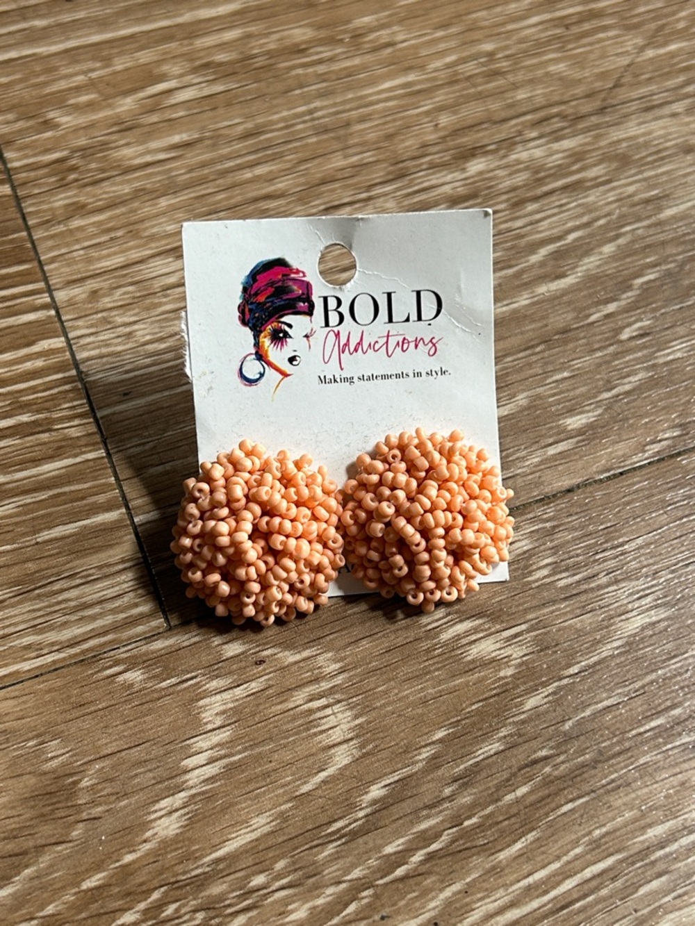 Addiction Coral Cluster Bead Stud Earrings